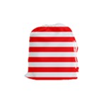 Horizontal Stripes - White and Red Drawstring Pouch (M)