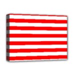 Horizontal Stripes - White and Red Deluxe Canvas 16  x 12  (Stretched)