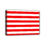 Horizontal Stripes - White and Red Mini Canvas 7  x 5  (Stretched)