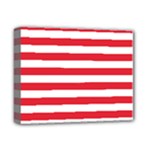 Horizontal Stripes - White and Alizarin Red Deluxe Canvas 14  x 11  (Stretched)