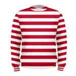 Horizontal Stripes - White and Cardinal Red Men s Sweatshirt