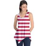 Horizontal Stripes - White and Cardinal Red Sleeveless Tunic