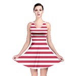 Horizontal Stripes - White and Cardinal Red Reversible Skater Dress