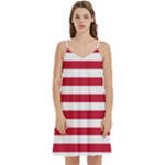 Horizontal Stripes - White and Cardinal Red Women s Reversible Sports Bra with Border