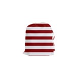 Horizontal Stripes - White and Dark Red Drawstring Pouch (XS)
