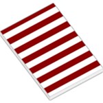 Horizontal Stripes - White and Dark Red Large Memo Pads