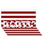 Horizontal Stripes - White and Dark Red PARTY 3D Greeting Card (8x4)