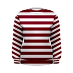 Horizontal Stripes - White and Burgundy Red Women s Sweatshirt