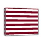 Horizontal Stripes - White and Burgundy Red Deluxe Canvas 14  x 11  (Stretched)