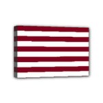 Horizontal Stripes - White and Burgundy Red Mini Canvas 6  x 4  (Stretched)