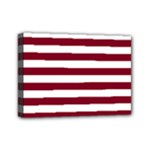 Horizontal Stripes - White and Burgundy Red Mini Canvas 7  x 5  (Stretched)