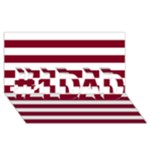 Horizontal Stripes - White and Burgundy Red #1 DAD 3D Greeting Card (8x4)