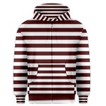 Horizontal Stripes - White and Bulgarian Rose Red Men s Zipper Hoodie