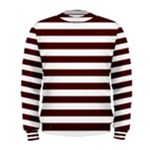 Horizontal Stripes - White and Bulgarian Rose Red Men s Sweatshirt