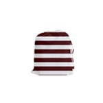 Horizontal Stripes - White and Bulgarian Rose Red Drawstring Pouch (XS)