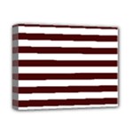 Horizontal Stripes - White and Bulgarian Rose Red Deluxe Canvas 14  x 11  (Stretched)
