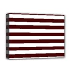 Horizontal Stripes - White and Bulgarian Rose Red Deluxe Canvas 16  x 12  (Stretched)