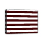 Horizontal Stripes - White and Bulgarian Rose Red Mini Canvas 7  x 5  (Stretched)