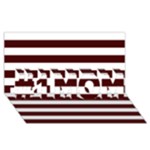 Horizontal Stripes - White and Bulgarian Rose Red #1 MOM 3D Greeting Cards (8x4)