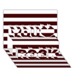 Horizontal Stripes - White and Bulgarian Rose Red You Rock 3D Greeting Card (7x5)