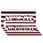 Horizontal Stripes - White and Bulgarian Rose Red Congrats Graduate 3D Greeting Card (8x4)