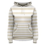 Horizontal Stripes - White and Pearl Brown Women s Pullover Hoodie