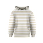 Horizontal Stripes - White and Pearl Brown Kid s Pullover Hoodie