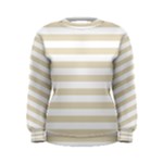 Horizontal Stripes - White and Pearl Brown Women s Sweatshirt
