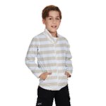 Horizontal Stripes - White and Pearl Brown Wind Breaker (Kids)
