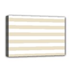 Horizontal Stripes - White and Pearl Brown Deluxe Canvas 18  x 12  (Stretched)
