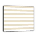 Horizontal Stripes - White and Pearl Brown Deluxe Canvas 20  x 16  (Stretched)