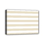 Horizontal Stripes - White and Pearl Brown Mini Canvas 7  x 5  (Stretched)