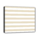 Horizontal Stripes - White and Pearl Brown Canvas 10  x 8  (Stretched)