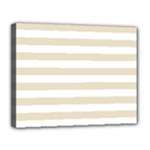 Horizontal Stripes - White and Pearl Brown Canvas 14  x 11  (Stretched)