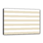 Horizontal Stripes - White and Pearl Brown Canvas 18  x 12  (Stretched)