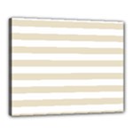 Horizontal Stripes - White and Pearl Brown Canvas 20  x 16  (Stretched)