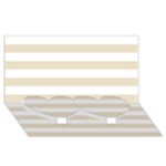 Horizontal Stripes - White and Pearl Brown Twin Heart Bottom 3D Greeting Card (8x4)