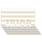 Horizontal Stripes - White and Pearl Brown HUGS 3D Greeting Card (8x4)