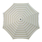 Horizontal Stripes - White and Pearl Brown Golf Umbrella