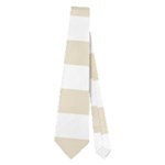 Horizontal Stripes - White and Pearl Brown Necktie (Two Side)