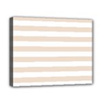 Horizontal Stripes - White and Almond Brown Canvas 10  x 8  (Stretched)