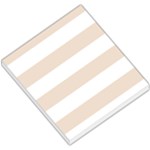 Horizontal Stripes - White and Almond Brown Small Memo Pads