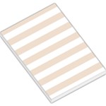 Horizontal Stripes - White and Almond Brown Large Memo Pads