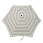 Horizontal Stripes - White and Almond Brown Mini Umbrella
