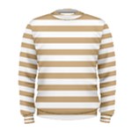 Horizontal Stripes - White and Tan Brown Men s Sweatshirt