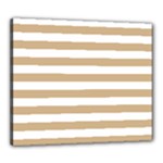 Horizontal Stripes - White and Tan Brown Canvas 24  x 20  (Stretched)