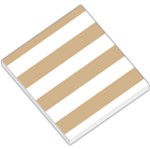 Horizontal Stripes - White and Tan Brown Small Memo Pads