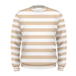 Horizontal Stripes - White and Pastel Brown Men s Sweatshirt