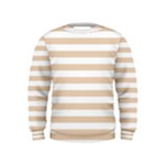 Horizontal Stripes - White and Pastel Brown Kid s Sweatshirt