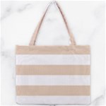 Horizontal Stripes - White and Pastel Brown Mini Tote Bag